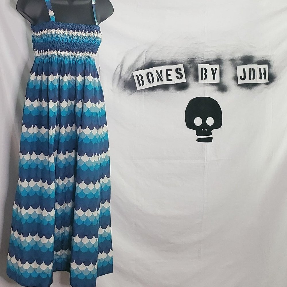 F.R.S For Restless Sleepers Blue Pattern Sundress Sz Small